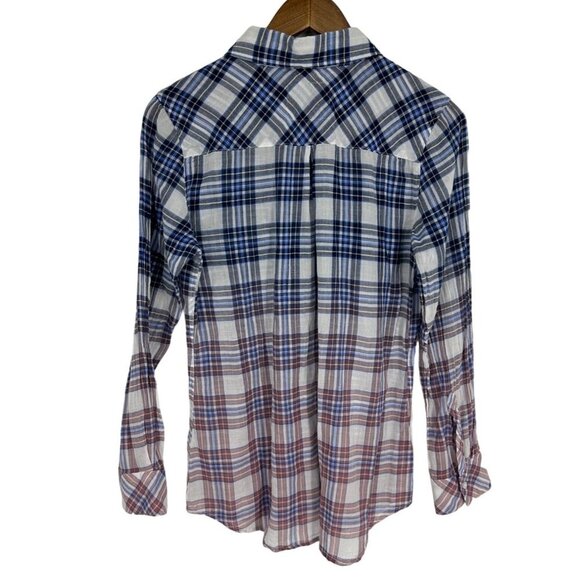 Rails Ashton Ombre Plaid Button Down Shirt Women's Size M - Picture 5 of 9